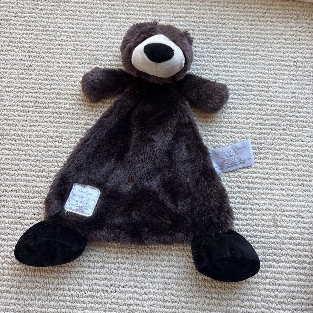 Demdaco Nancy Tillman Black Bear Blankie Lovey Baby Security You Are Loved